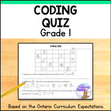 Coding Quiz - Grade 1 Math Assessment (Ontario)