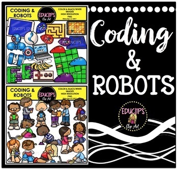 Preview of Coding & Robots Clip Art Set {Educlips Clipart}
