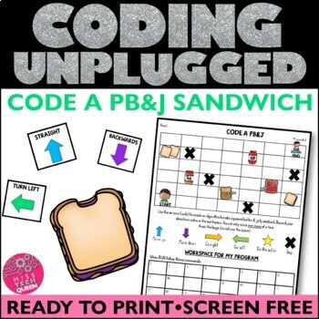 Preview of Coding Unplugged Activities Intro Hour of Code PB&J Computer Science Sub Plans