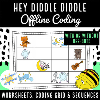 Preview of Coding Unplugged: Hey Diddle Diddle | Directional Coding WITH or WITHOUT Bee-Bot