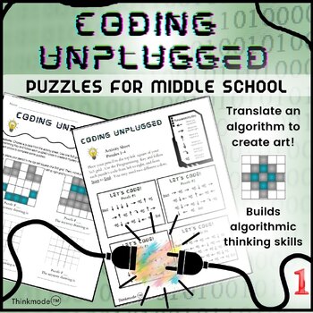 Preview of Coding Unplugged: SET 1│Offline Mini Puzzles for Middle School│The Original!