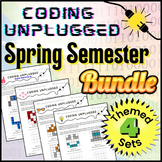 Preview of Coding Unplugged SPRING SEMESTER PUZZLE BUNDLE│Offline Middle School Puzzles