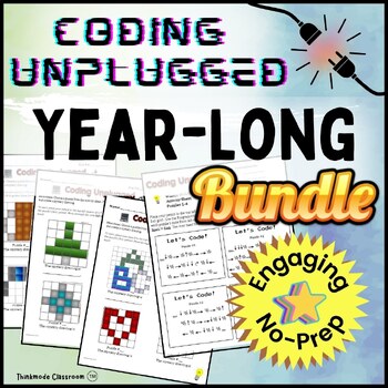 Preview of Coding Unplugged YEAR-LONG CODING PUZZLE BUNDLE for Middle School