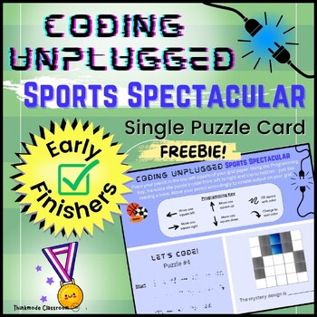 Preview of Coding Unplugged: Offline Puzzle for Middle School│Single Puzzle Card- Sports