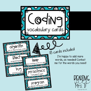 Preview of Coding Vocabulary Cards