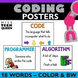 Coding Vocabulary Posters Hour of Code Computer Science Te
