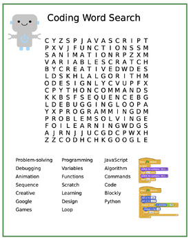 Preview of Coding Word Search