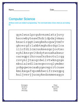 coding and computer science word searches by