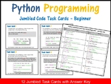 Computer Science STEM Python Coding Unplugged Jumbled Code Task Cards