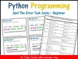 Coding in Python Spot The Error Task Cards - Coding Unplug