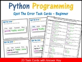 Computer Science Python Spot Errors Task Cards Unplugged Coding Activities