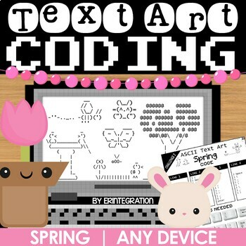 Preview of Spring Coding Activities & Typing Practice | ASCII Text Art for Any Device
