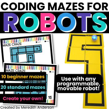 Preview of Coding with ROBOTS ⭐ Mazes Tracks STEM Robotics Hour of Code Dash Sphero Finch