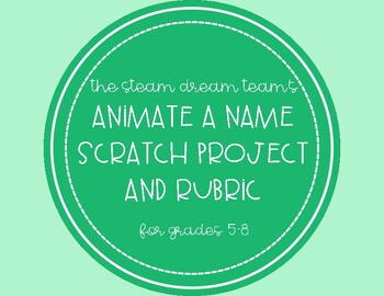 Coding with Scratch: animate a name project by The STEAM Dream Team