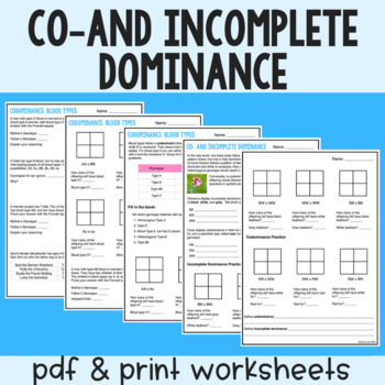 Preview of Codominance, Incomplete Dominance, Blood Types