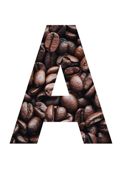 Preview of Coffee Beans Shop Print A-Z 0-9 Decor | Printable Bulletin Board Letters Number