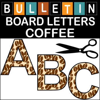 Preview of Coffee Bulletin Board Letters Classroom Decor(A-Z a-z 0-9)