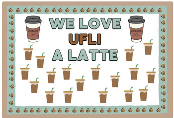 Preview of Coffee Bulletin Board- We Love UFLI/Reading a Latte- Phonics, Heart Words