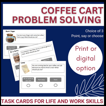 Preview of Coffee Cart Problem Solving Task Cards for Life and Work Skills