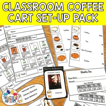 Preview of Coffee Cart Set Up Life Skills in the Classroom | Editable Coffee