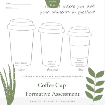 Preview of Coffee Cup Formative Assessment