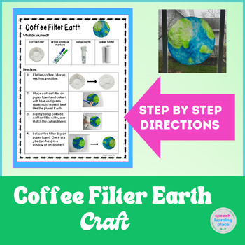 Preview of Coffee Filter Earth Day Craft Visual Directions | Speech Therapy | Special Ed