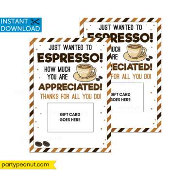 Coffee Gift Card Holder. Coffee Gift Card Printable. Teacher Gift