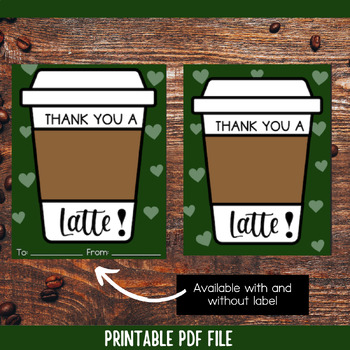 Coffee Gift Card Holder - Thank You a Latte! by Teaching with Miss Taryn