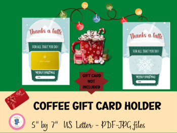 PDF: Coffee Gift Card Holder Thank You Card (Download Now) 