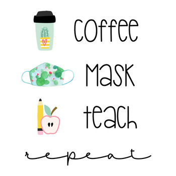 Preview of Coffee, Mask, Teach, Repeat Poster