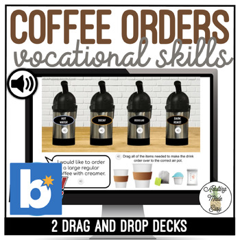 Preview of Coffee Orders Drag & Drop Boom Cards