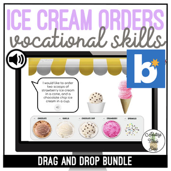 Preview of Ice Cream Orders Drag & Drop Boom Cards