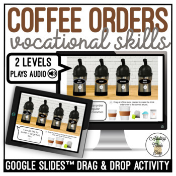 Preview of Coffee Orders Drag and Drop Google Slides Activity