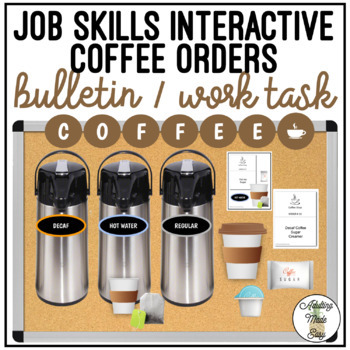 Preview of Coffee Orders Interactive Bulletin Board Work Task
