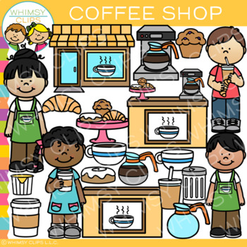 Preview of Kids Pastry and Coffee Shop Cafe Clip Art