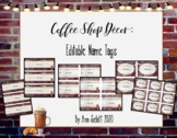 Coffee Shop Decor: Editable Name Tags and Labels