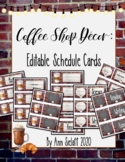 Coffee Shop Decor: Editable Schedule Cards