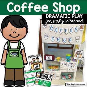 Preview of Coffee Shop Dramatic Play Center (SEL, Communication, Math, Language)