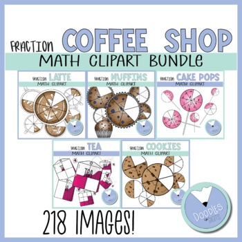 Preview of Coffee Shop Fraction Clip Art Bundle - Upper Elementary Math Clipart