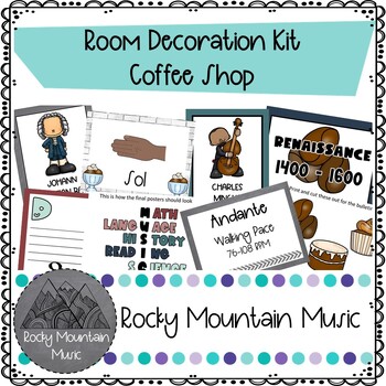 Preview of Coffee Shop Music Classroom Decoration Kit