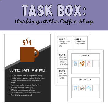 Preview of Coffee Shop Task Box for Special Education (Vocational Training)