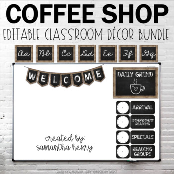 Preview of Coffee Shop Classroom Decor (EDITABLE)