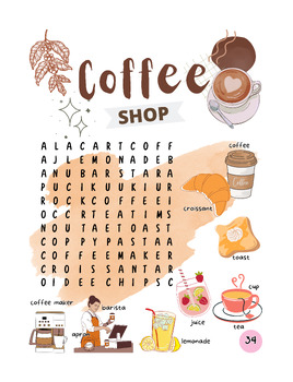 Preview of Coffee Shop - Word Search Puzzles