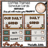 Coffee Theme Schedule Cards-EDITABLE