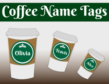 Preview of Coffee Themed Name Tags - Starbooks Theme