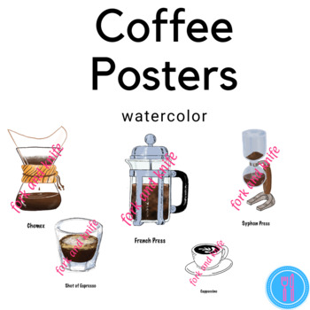 Preview of Posters ✱ Coffee Watercolour FCS FACS