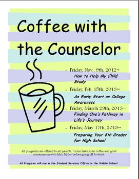 Preview of Coffee With The Counselor Poster/Flyer