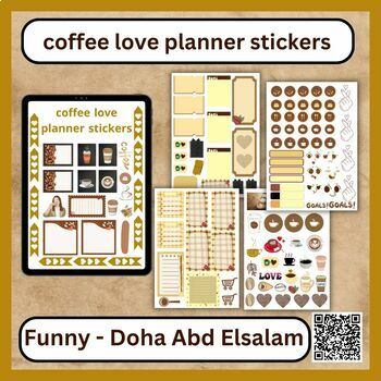 Coffee love planner stickers by Funny - Doha Abd Elsalam | TPT