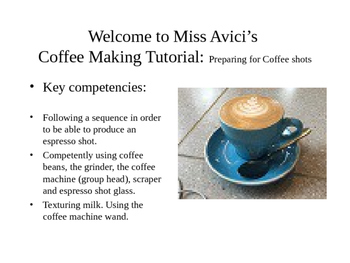 Preview of Coffee making e course