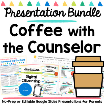Preview of Coffee with the Counselor Bundle | Parent Presentations, Info Handouts, Flyers